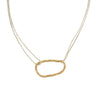 Gold Irregular Oval on Silver Chain Necklace