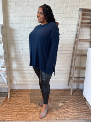 Maggie Over Sized Sweater-Navy Blue