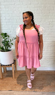 Haliey Midi Dress-Pink