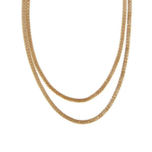 2 Chain Mesh Gold Necklace