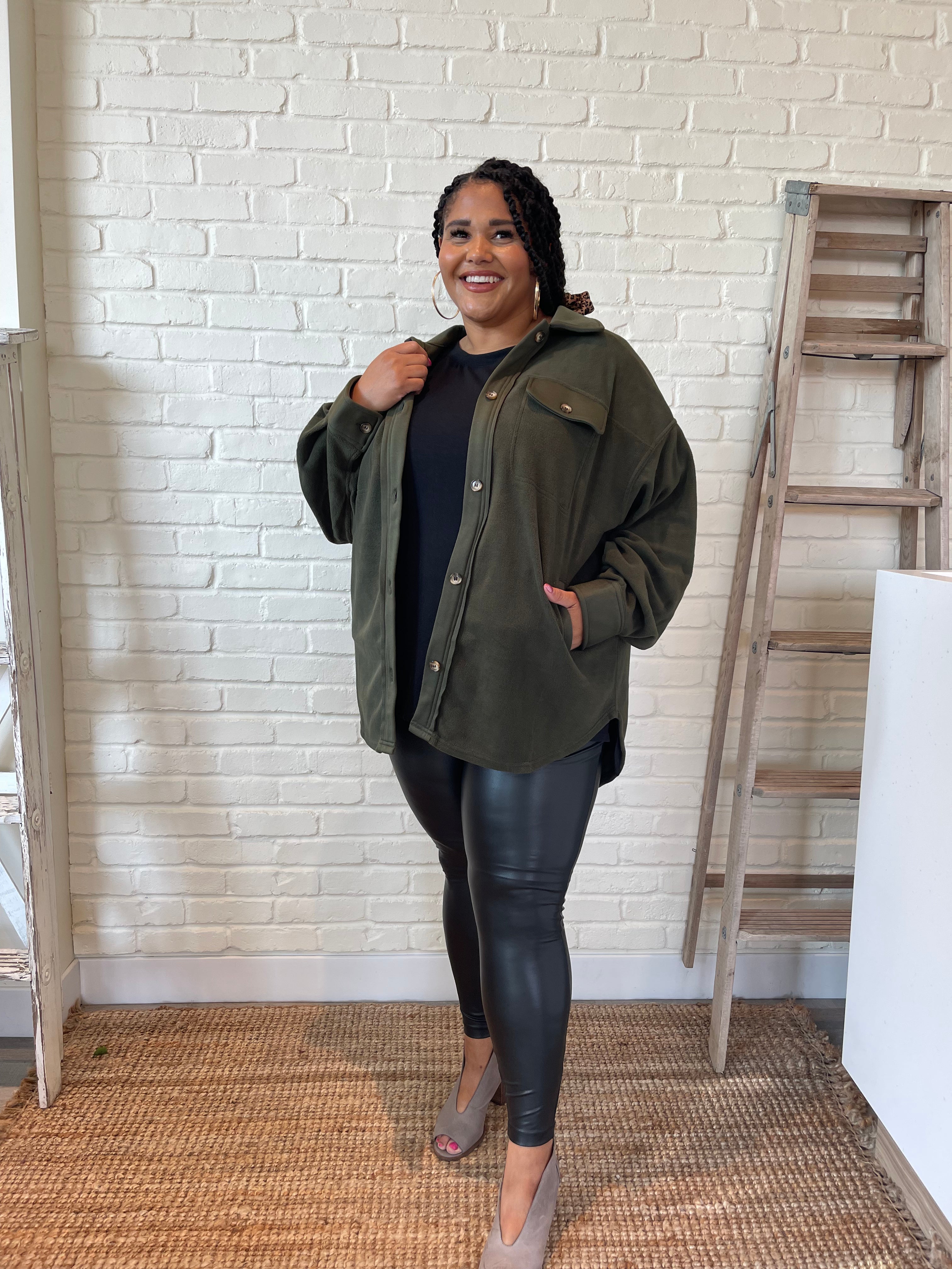 Peggy Shacket In Olive
