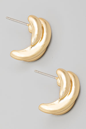 Stacked Rounded Crescent Earrings