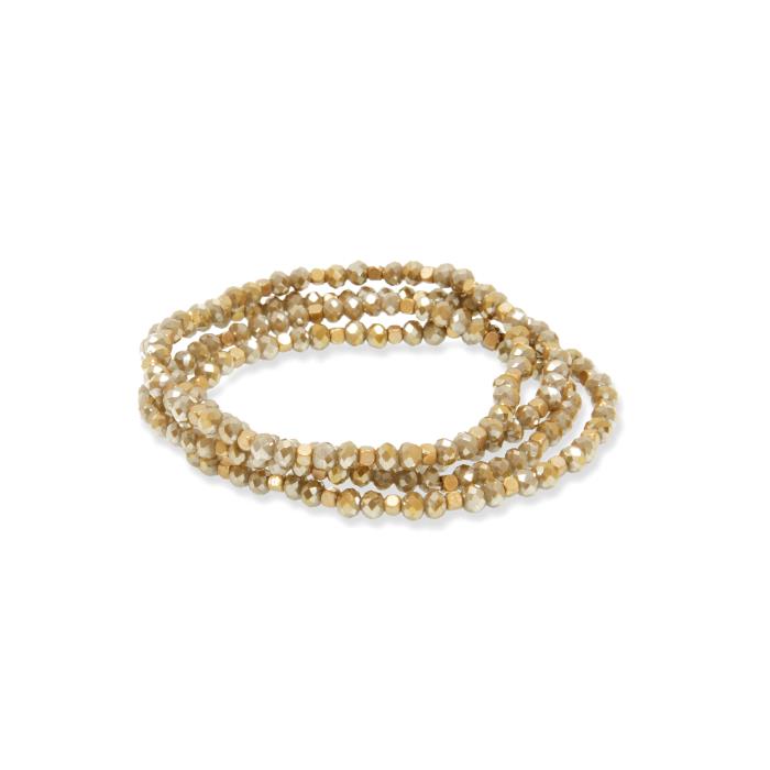 4 Row Gold Bead Necklace