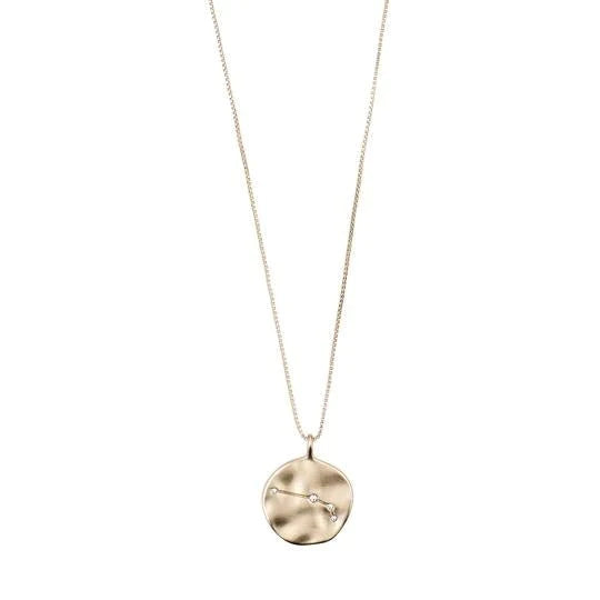 Aries Horoscope Necklace Gold Plated Crystal