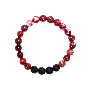 EMPOWER - Fire Agate 8mm Aromatherapy Bracelet